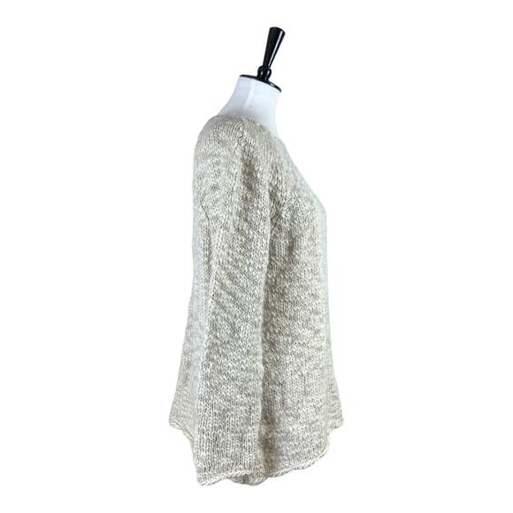 J. Jill Sweater Crew Neck Knit Cream Wool Alpaca Blend Pullover Women’s Large - Picture 3 of 10